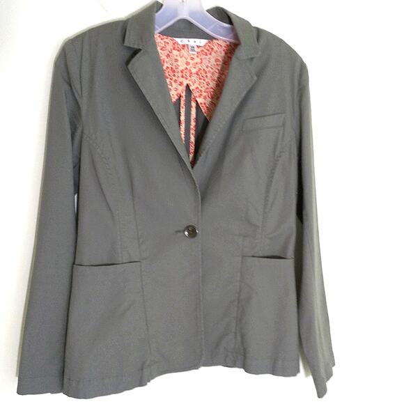 Cabi Blazer Women's Size XS Army Green One button 2 Pocket  Long Sleeve jacket - Picture 3 of 11